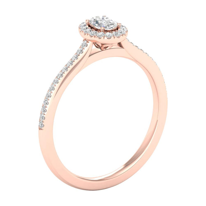 Romantic 14k Rose Gold Lab Diamond Engagement Ring