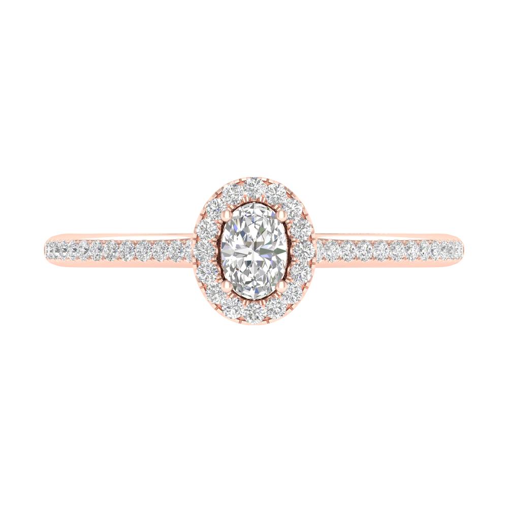 Romantic 14k Rose Gold Lab Diamond Engagement Ring