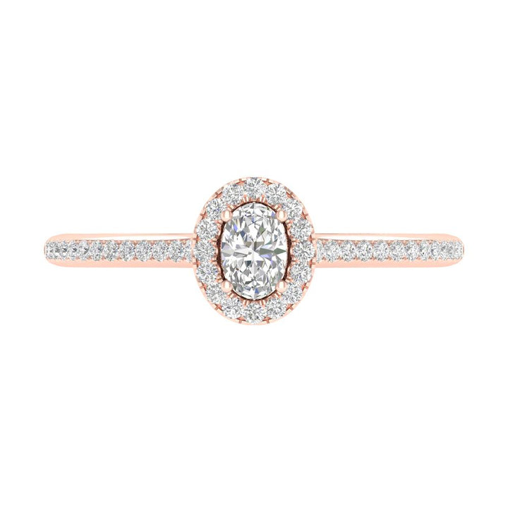 Romantic 14k Rose Gold Lab Diamond Engagement Ring