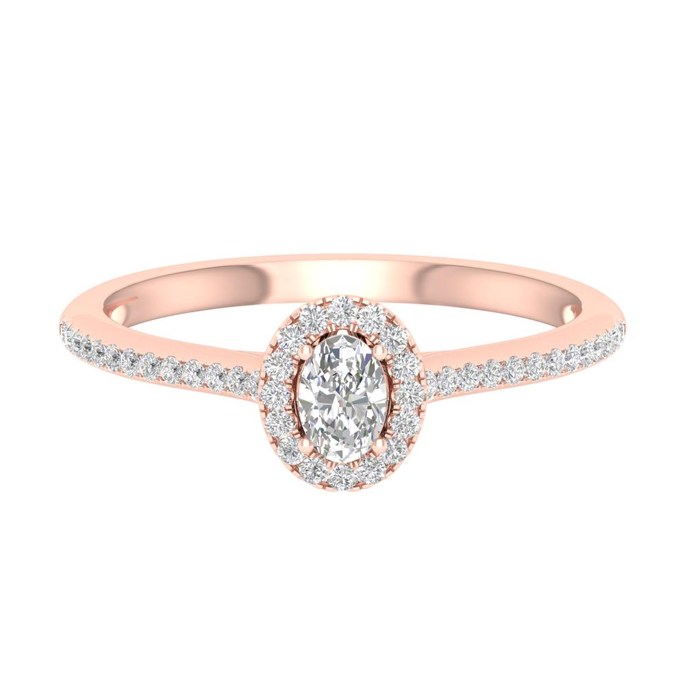Romantic 14k Rose Gold Lab Diamond Engagement Ring