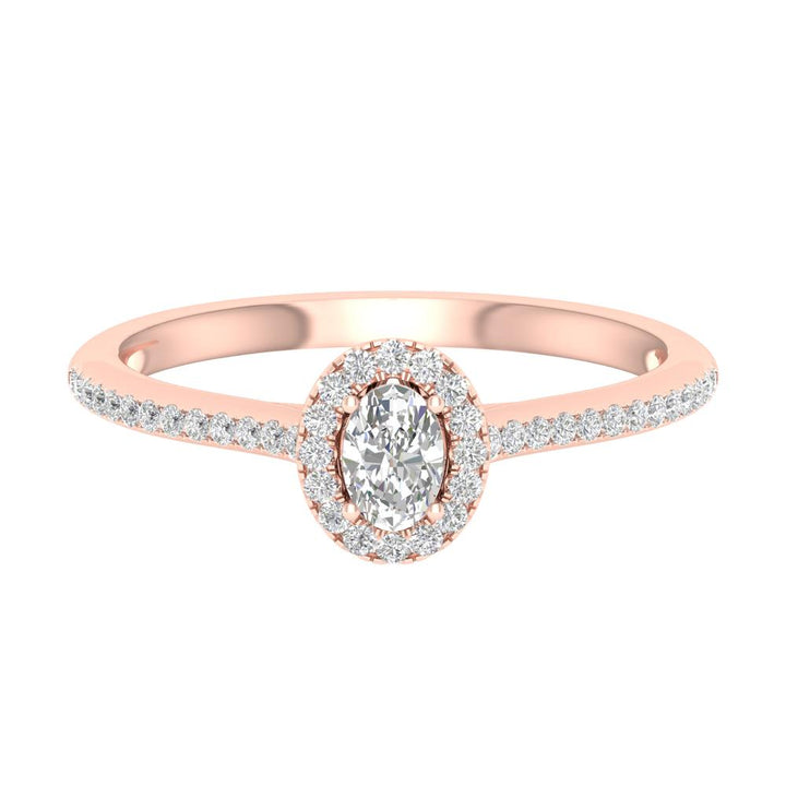 Romantic 14k Rose Gold Lab Diamond Engagement Ring