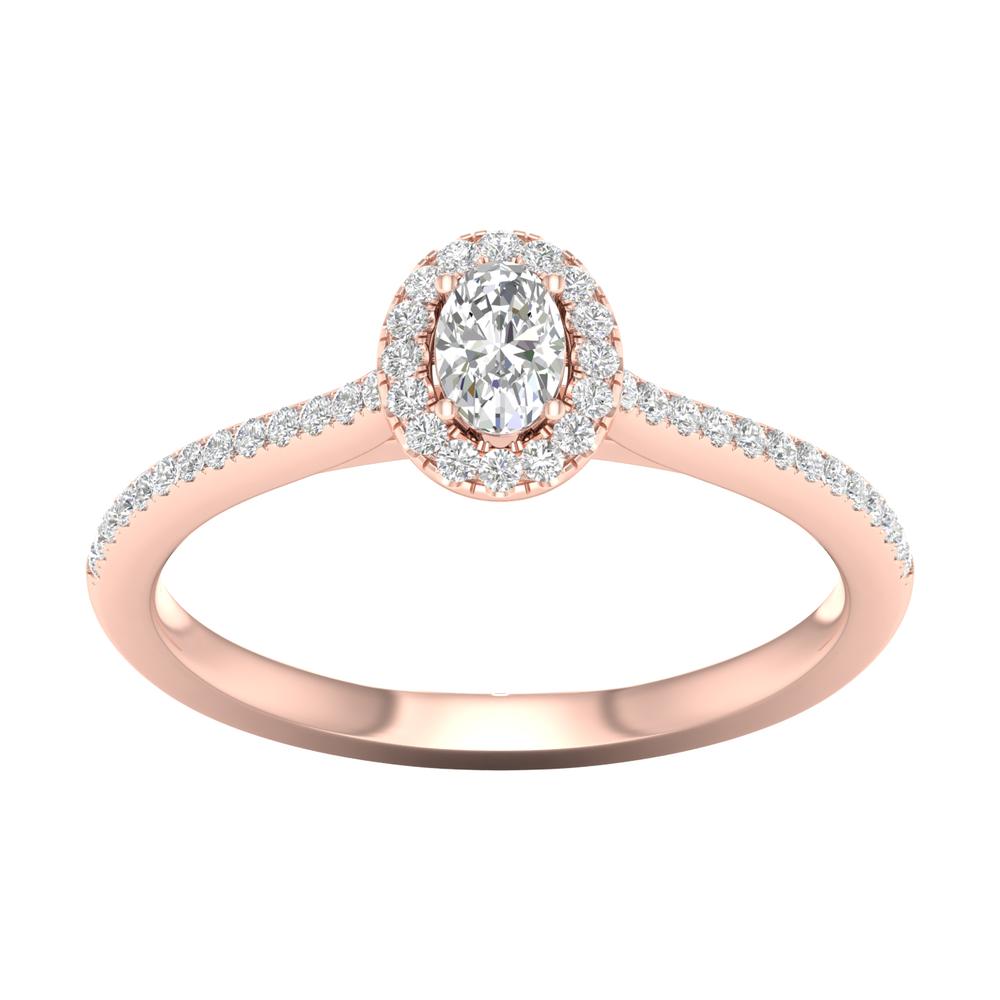 Romantic 14k Rose Gold Lab Diamond Engagement Ring