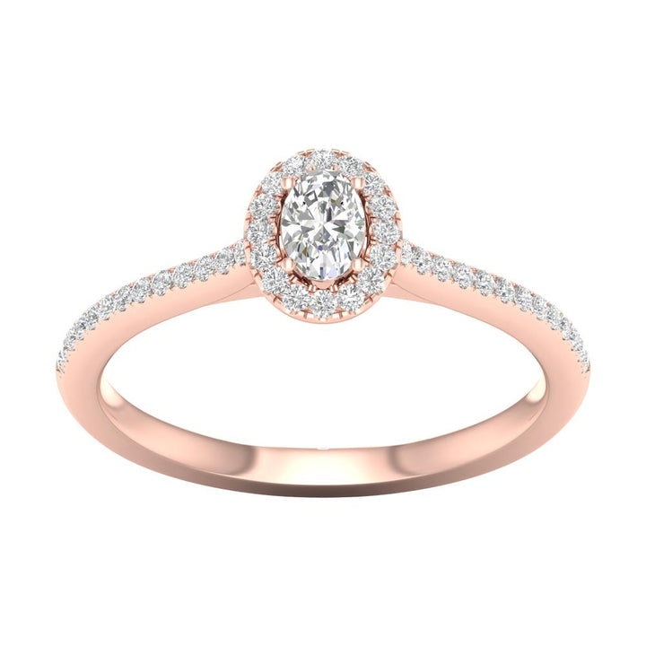 Romantic 14k Rose Gold Lab Diamond Engagement Ring