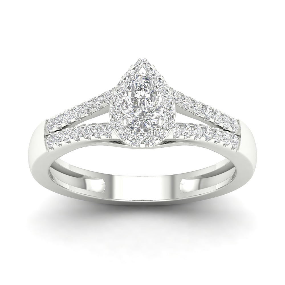 Timeless 14k White Gold Lab Diamond Engagement Ring (0.4CT)