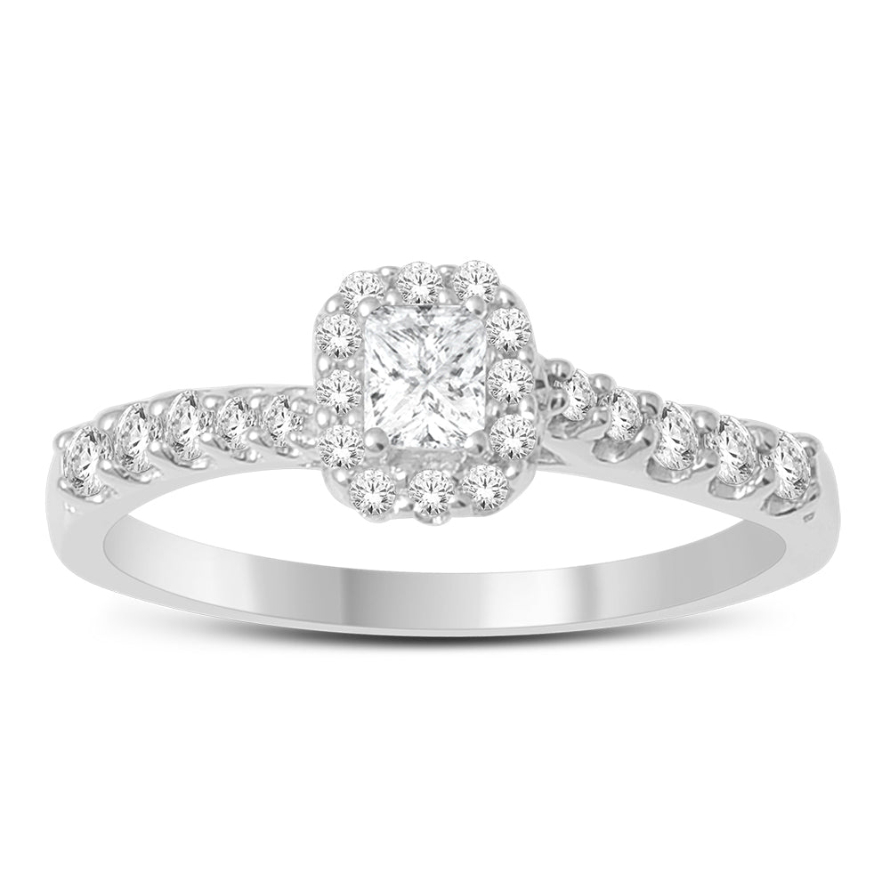 Timeless 14k White Gold Lab Diamond Engagement Ring (0.50 CT)