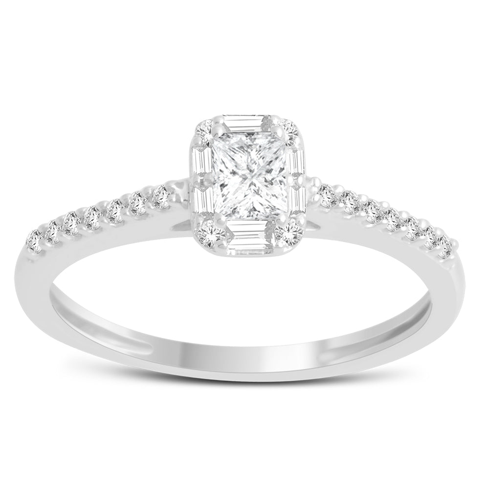 Timeless 14k White Gold Lab Diamond Engagement Ring (0.38 CT)