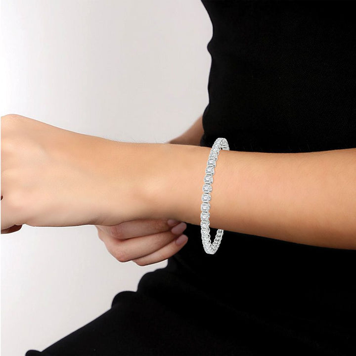 Luminous 14k White Gold 3ct Lab Diamond Womens Bracelet