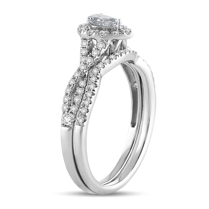 14K White Gold 0.50CT Diamond Fancy Cut Bridal Ring