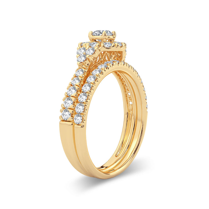 Luminous 14K Yellow Gold 1ct Lab Diamond Bridal Ring