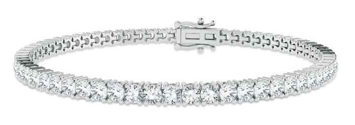 Luminous 14k White Gold Lab Diamond Womens Tennis Bracelet