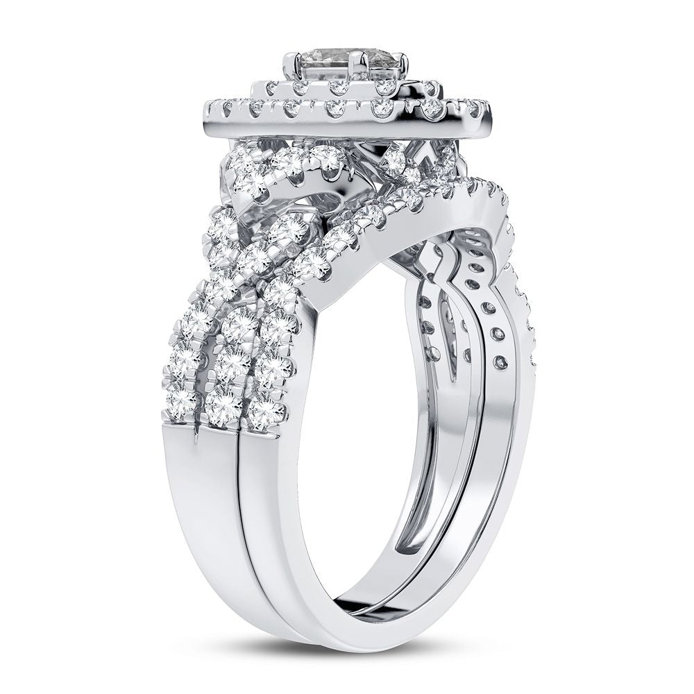 Brilliant 14k White Gold 1.50CT Lab Diamond Engagement Ring
