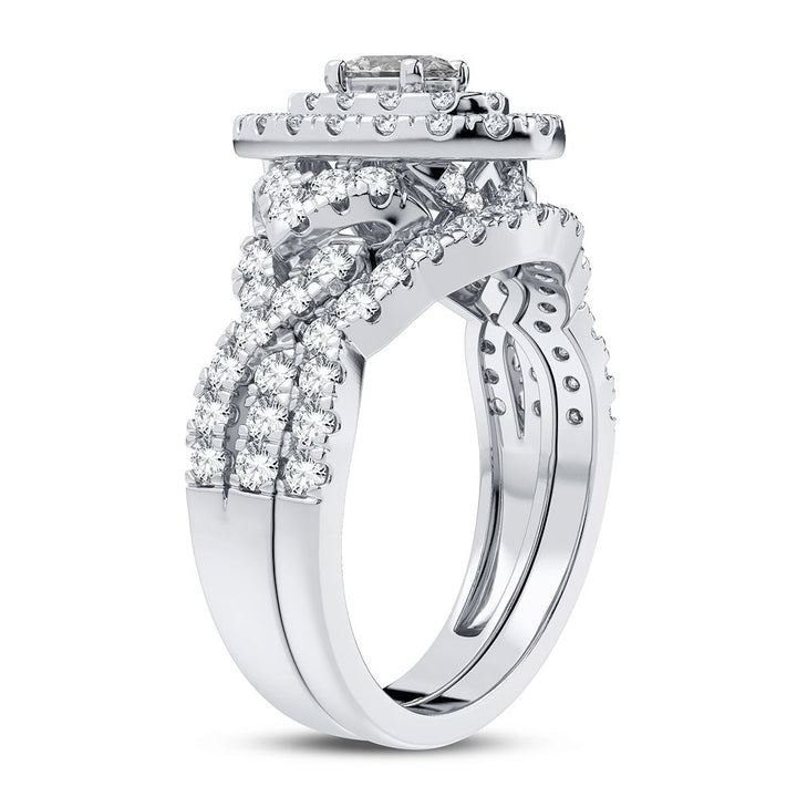 Brilliant 14k White Gold 1.50CT Lab Diamond Engagement Ring