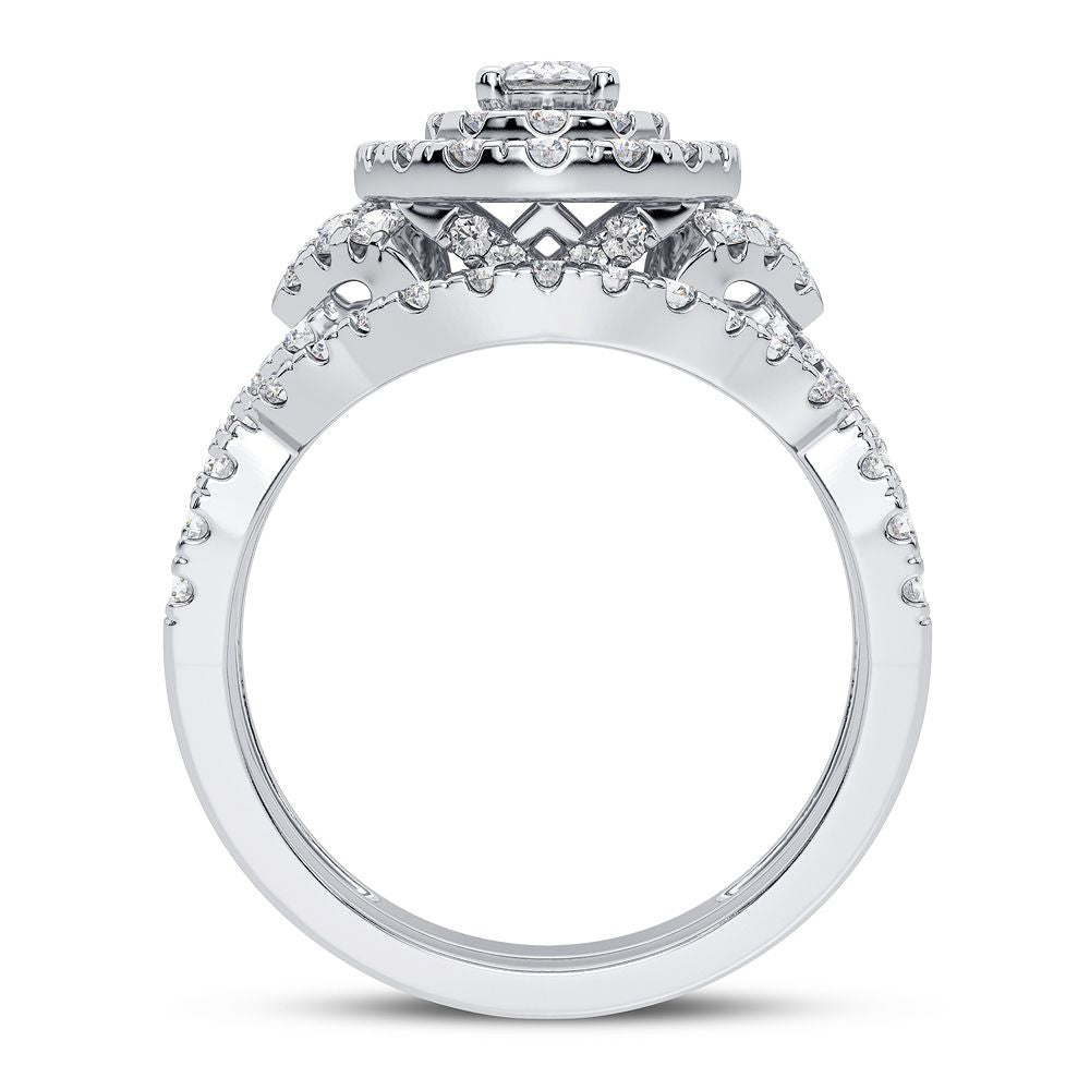 Brilliant 14k White Gold 1.50CT Lab Diamond Engagement Ring