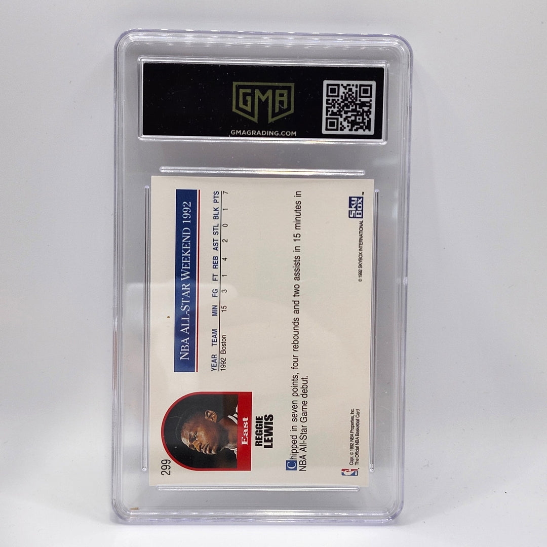 1992 NBA Hoops Reggie Lewis All-Star #299 GMA 10 GEM MT Boston Celtics Card