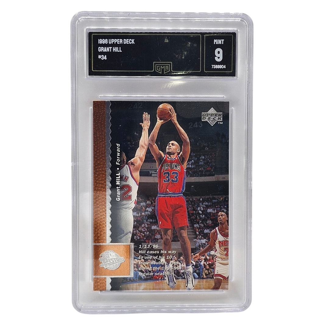 1996 Upper Deck Grant Hill #34 Detroit Pistons GMA 9 Mint Graded Basketball Card