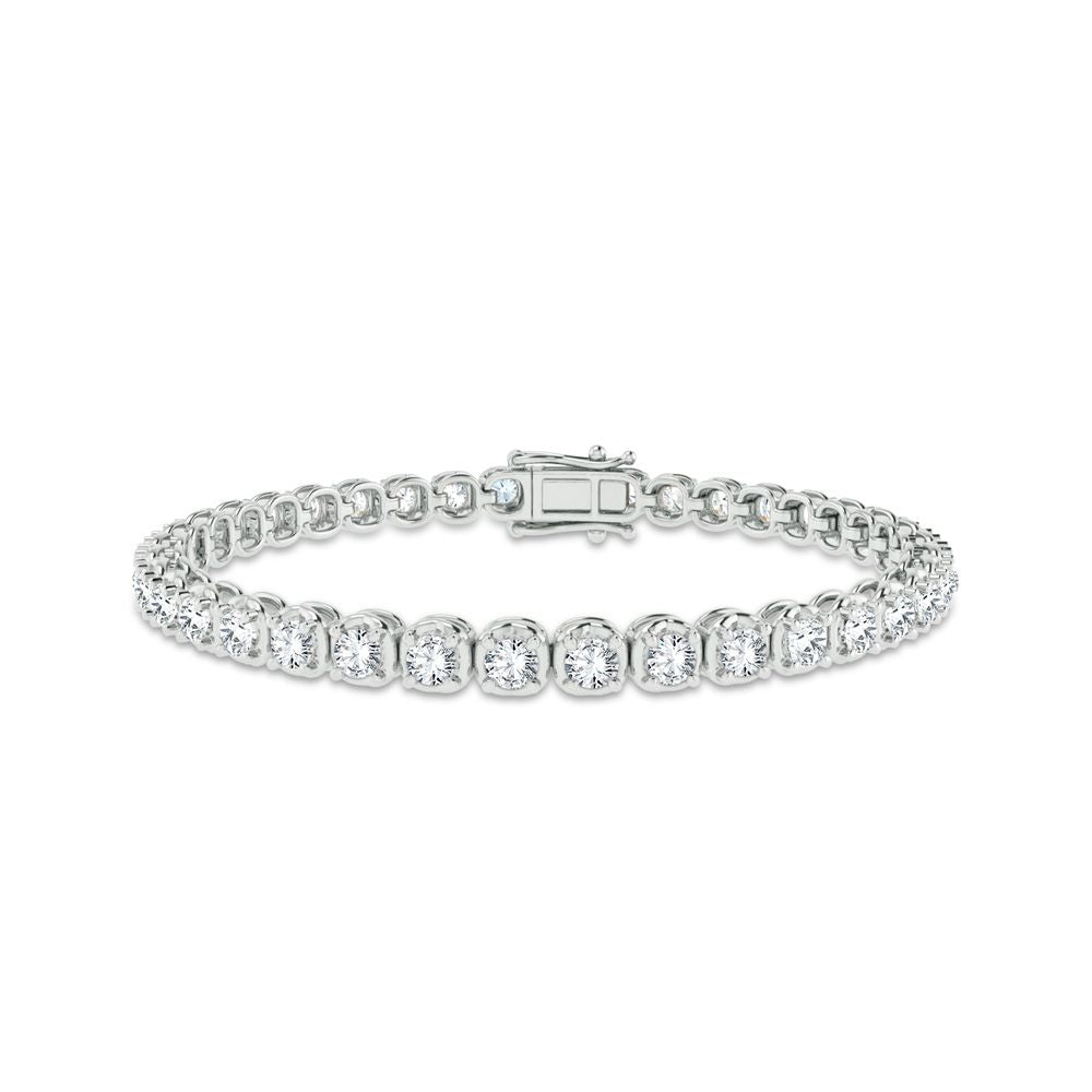 Luminous 14k White Gold 4ct Lab Diamond Womens Tennis Bracelet