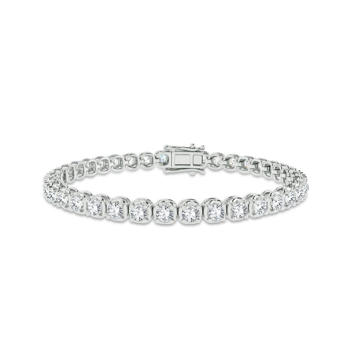 Luminous 14k White Gold 4ct Lab Diamond Womens Tennis Bracelet