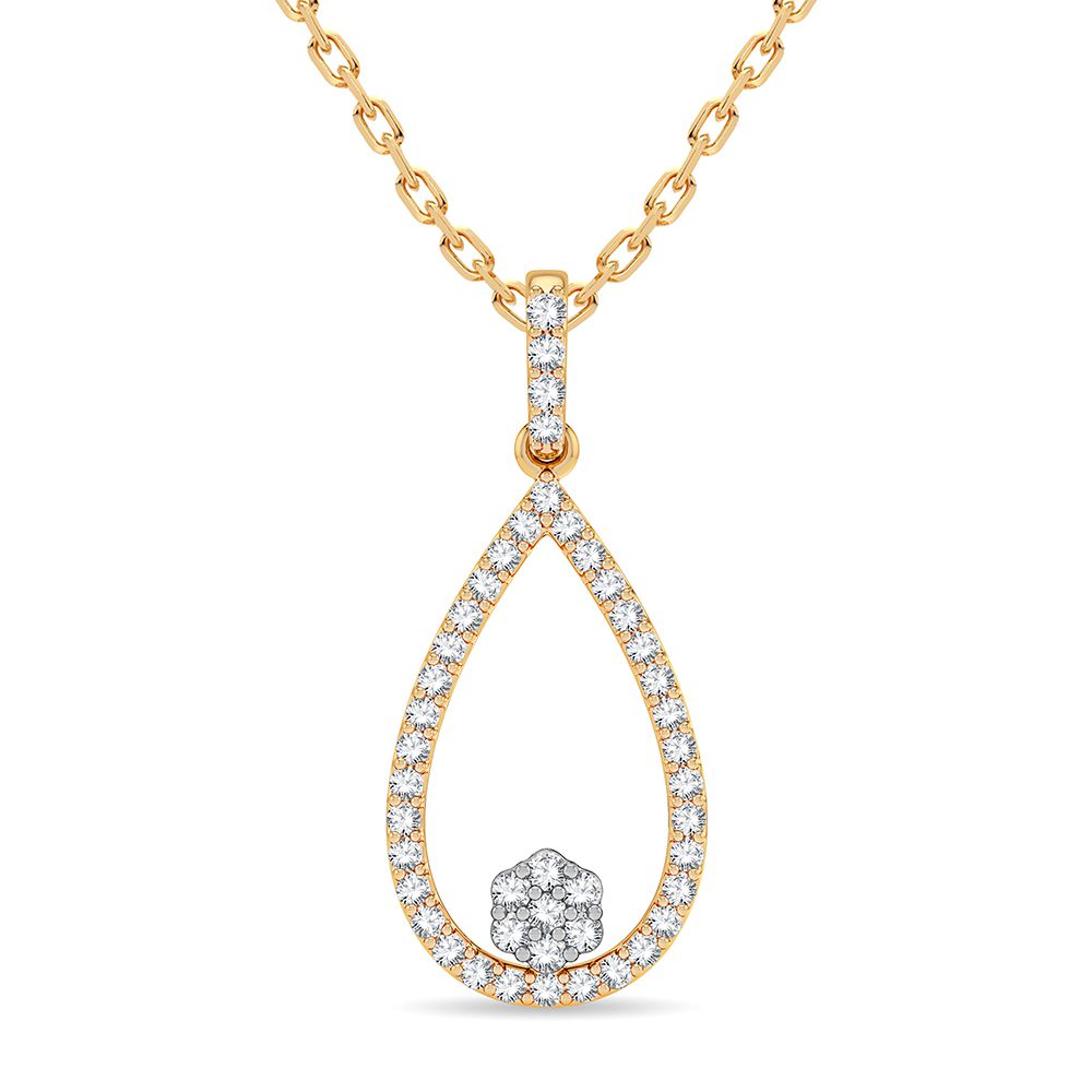14K Yellow Gold Lab Diamond Pendant: Delicate Feminine Charm