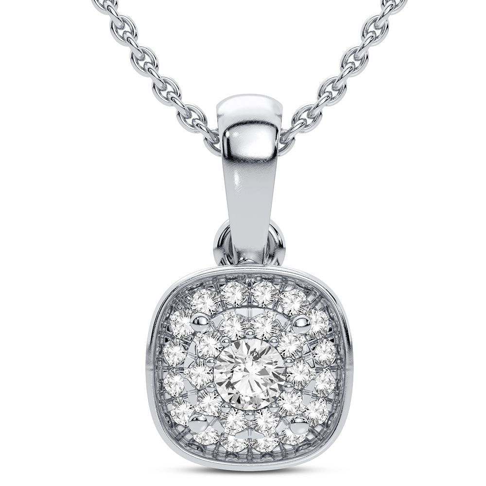 Elegant White Gold 0.13CT Diamond Womens Pendant