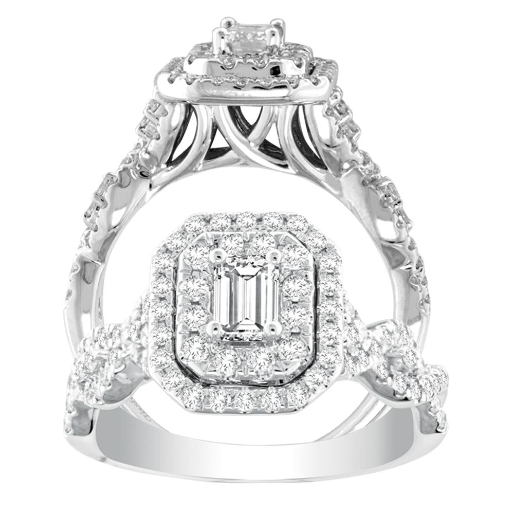 Brilliant 14k White Gold 1CT Lab Diamond Engagement Ring
