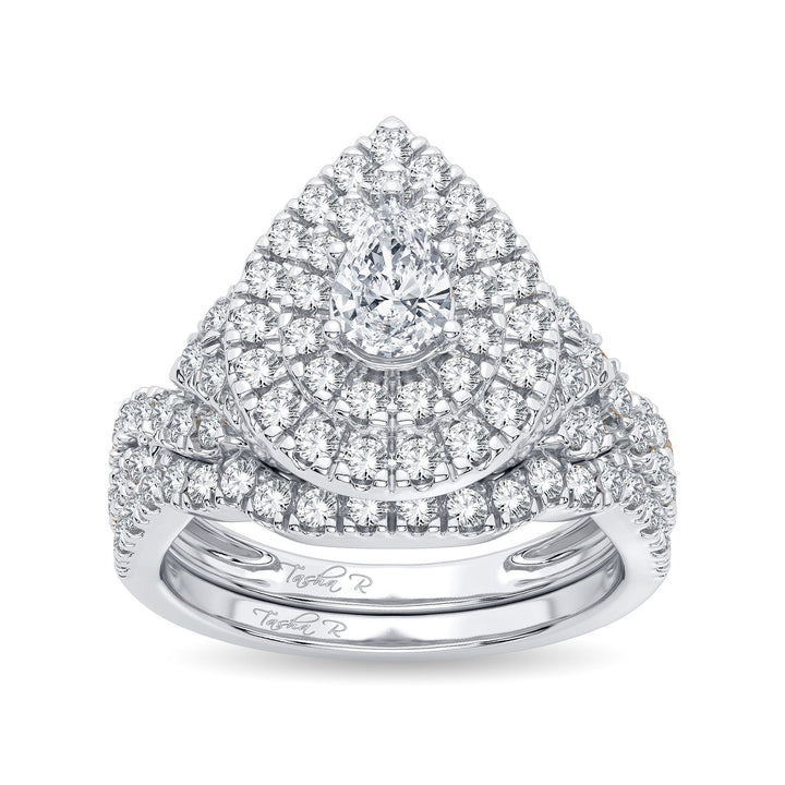 Brilliant 14k White Gold 1.50CT Lab Diamond Engagement Ring