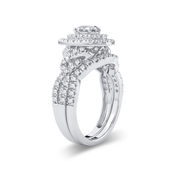 Brilliant 14k White Gold 1.50CT Lab Diamond Engagement Ring
