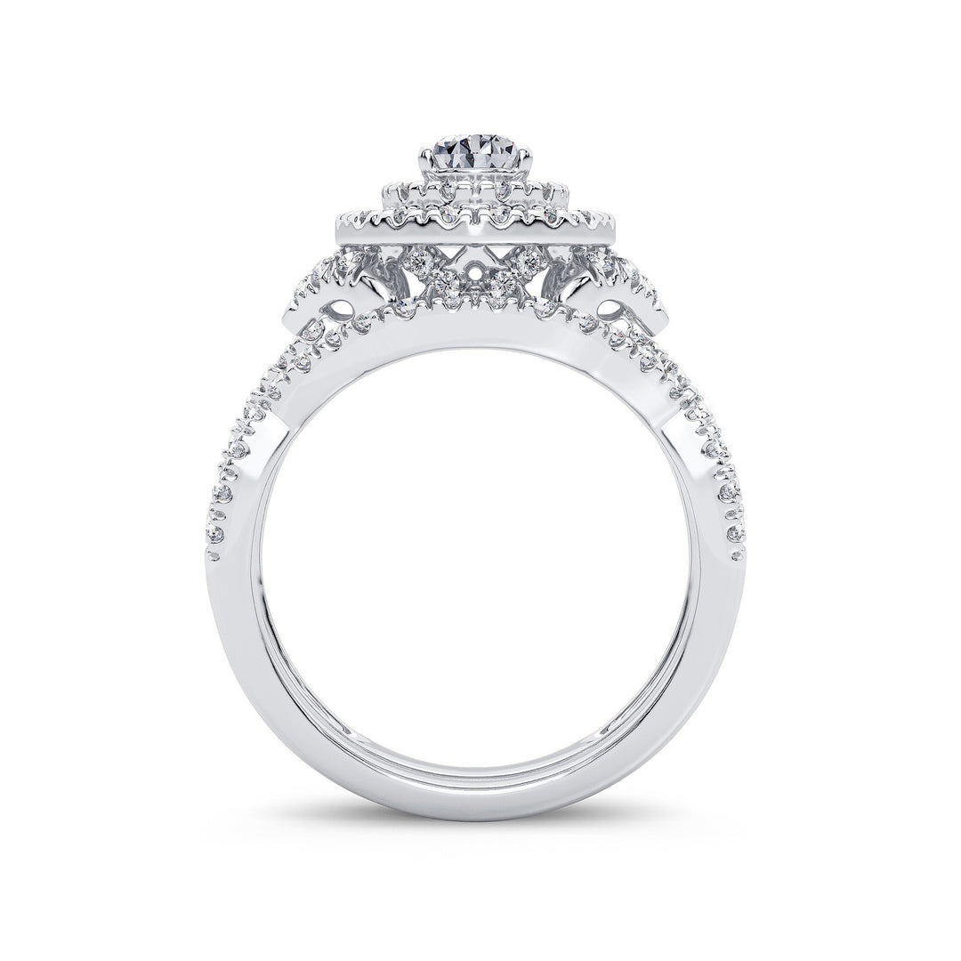 Brilliant 14k White Gold 1.50CT Lab Diamond Engagement Ring