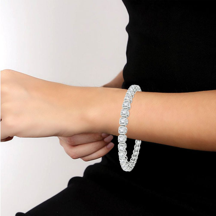 Luminous 14k White Gold 5ct Lab Diamond Womens Tennis Bracelet