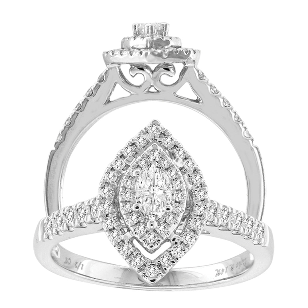 14k White Gold Lab-Grown 0.53CT Diamond Engagement Ring