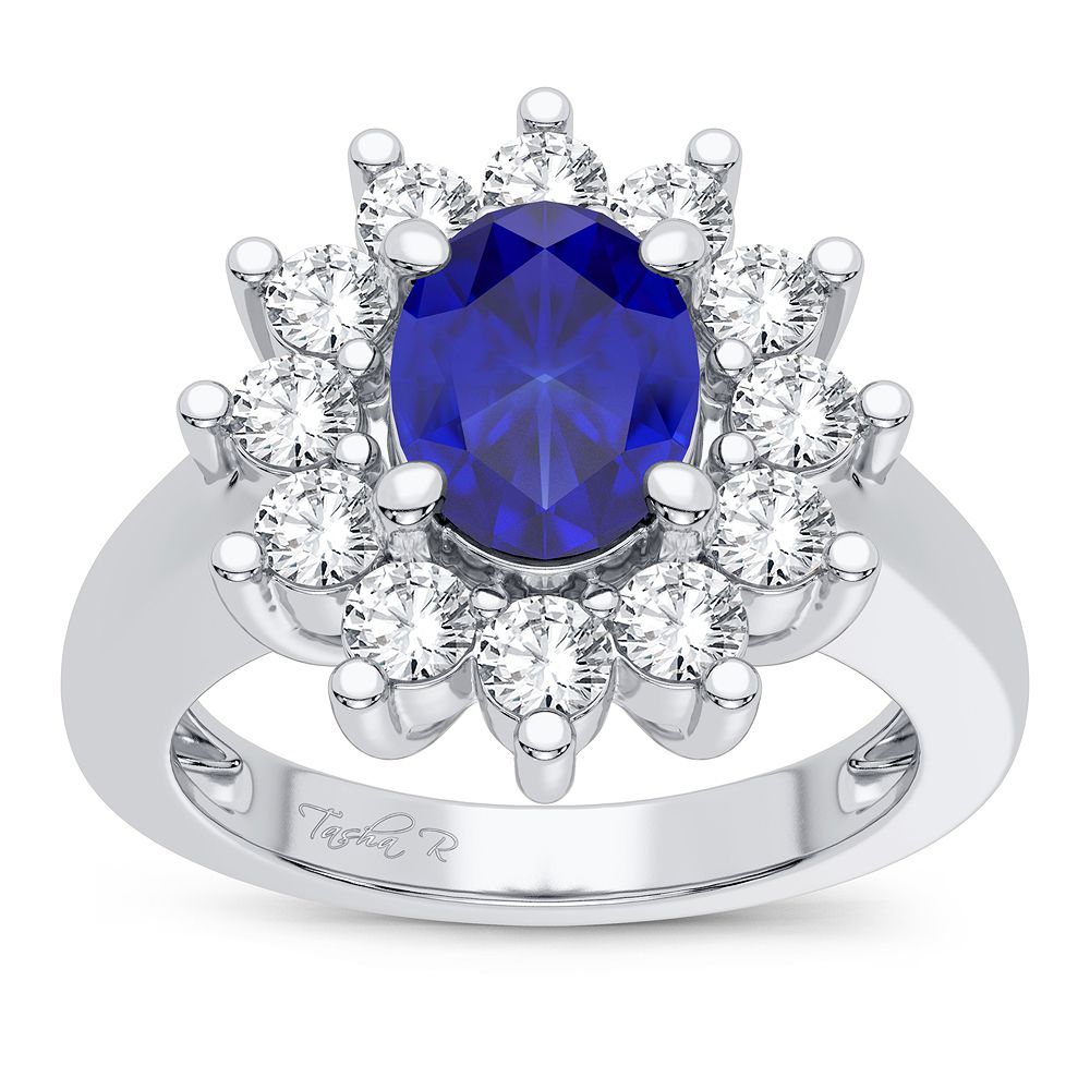 14k White Gold 0.78ct Lab Diamond Womens Cocktail Ring