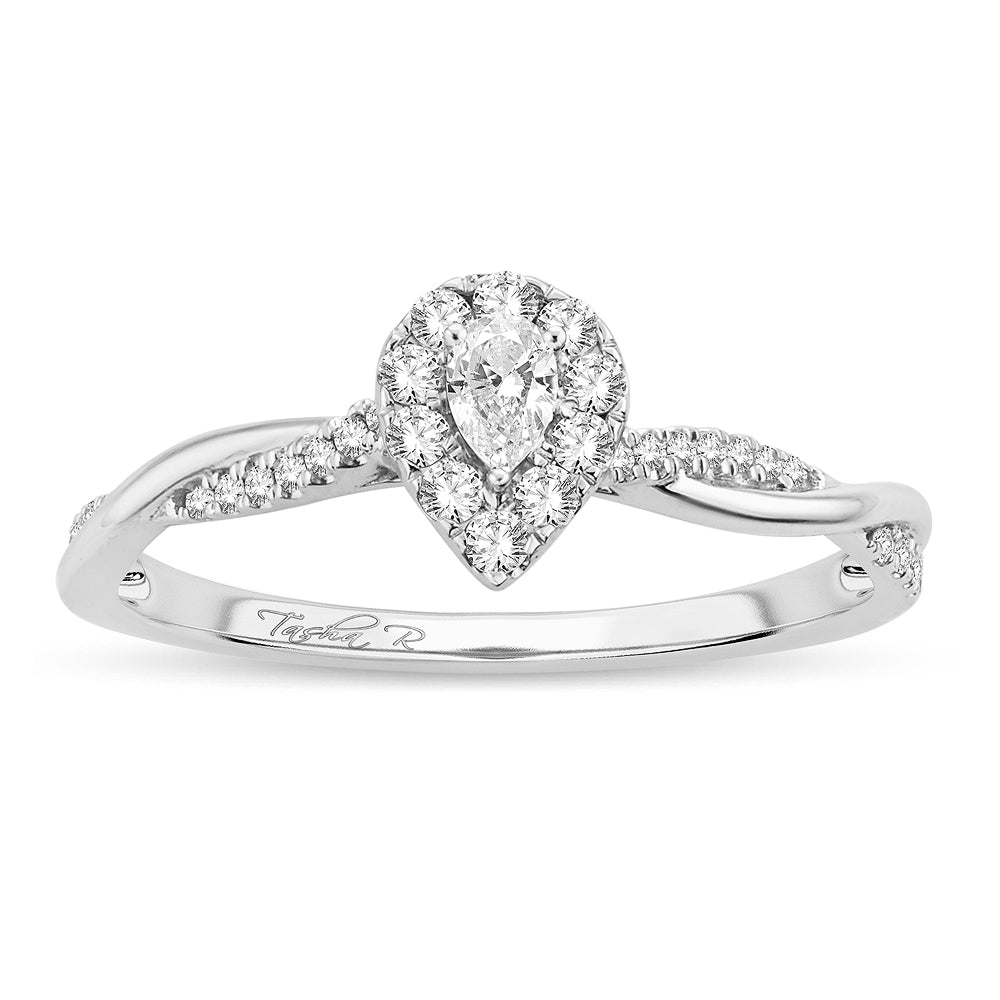 14k White Gold 0.51CT Lab Diamond Womens Engagement Ring