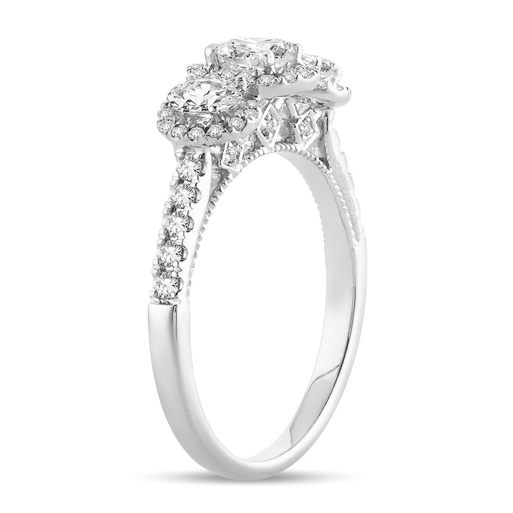 14k White Gold 1.00CT Lab Diamond Womens Engagement Ring