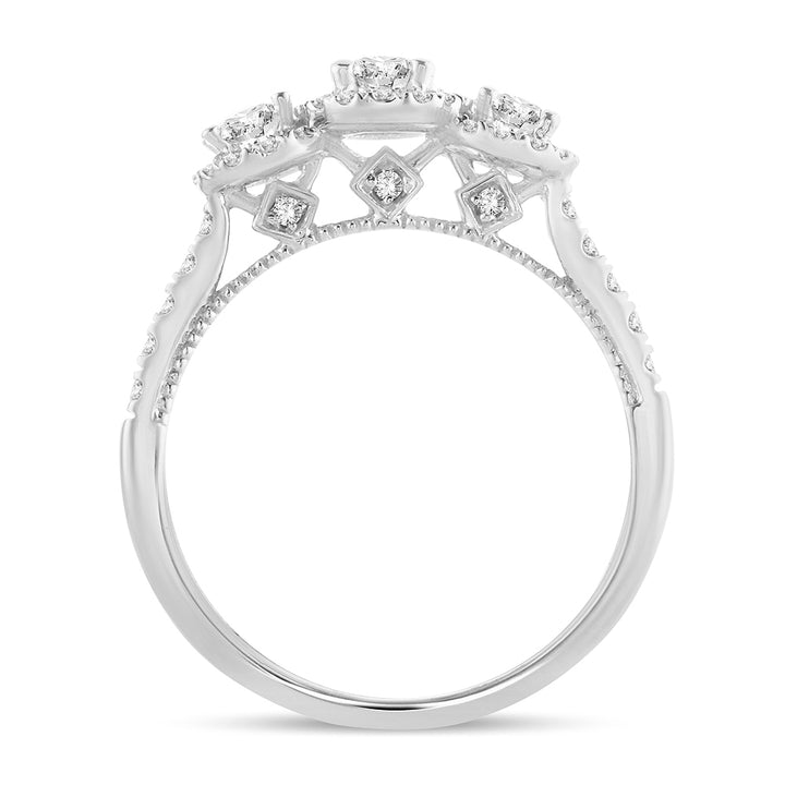 14k White Gold 1.00CT Lab Diamond Womens Engagement Ring