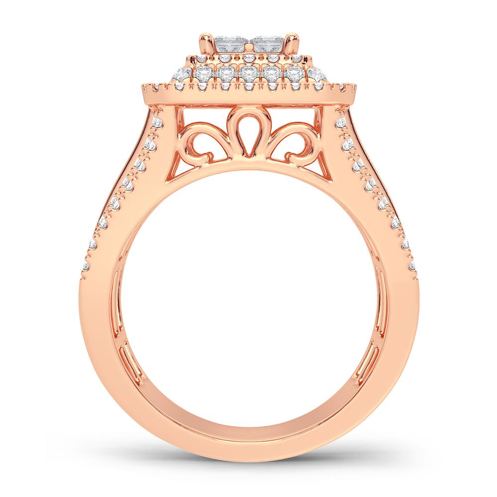 Sparkling Lab-Grown Diamond Ring in Blush Rose Gold