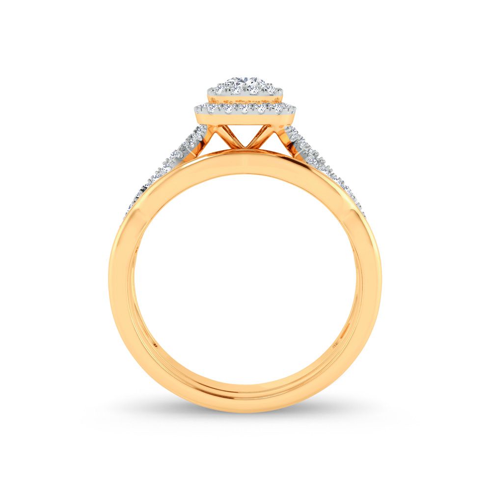 Classic 14K Yellow Gold 0.33ct Lab Diamond Bridal Ring