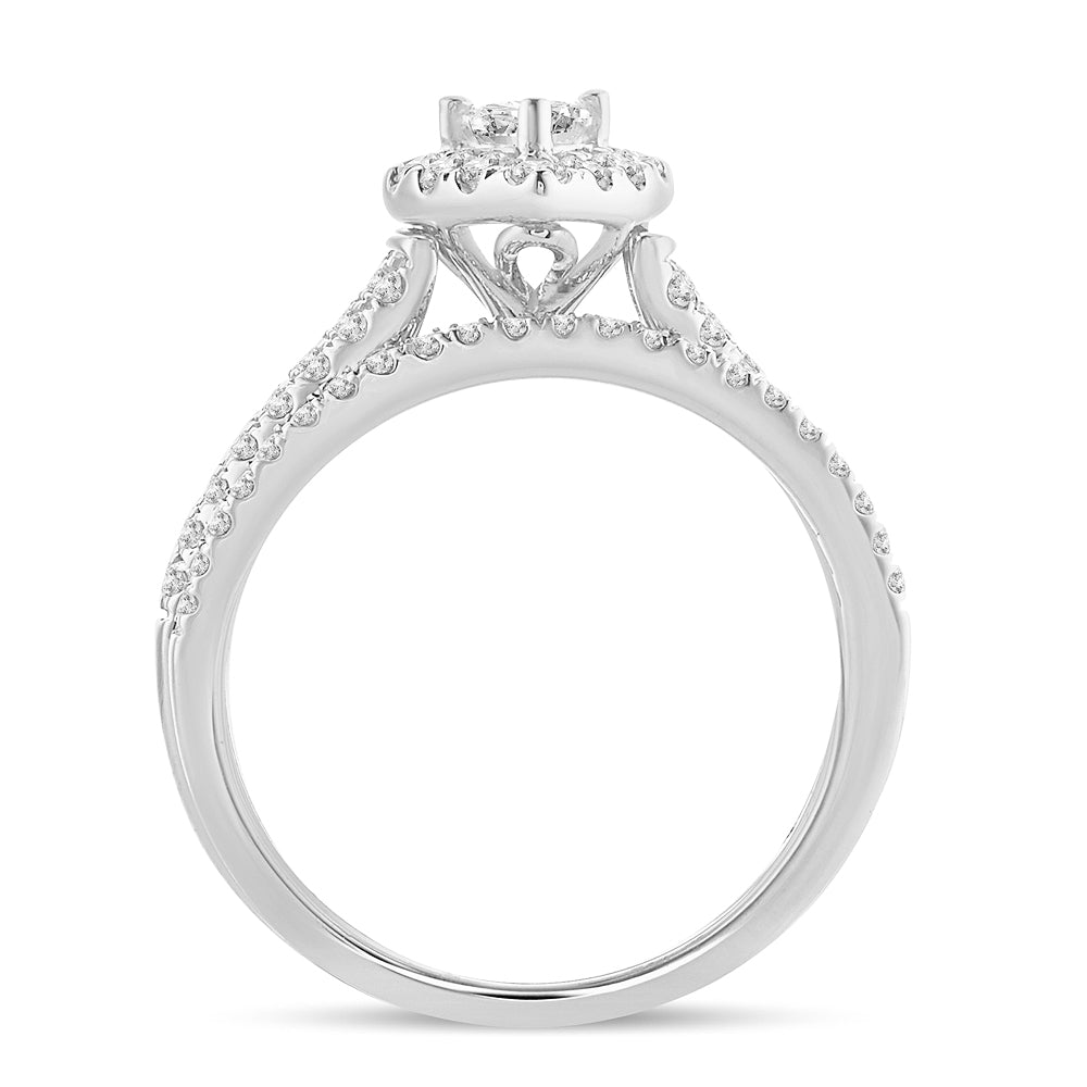 Elegant 1CT Lab Diamond Ring in 14k White Gold