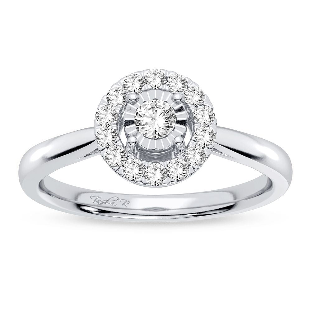 Romantic 14k White Gold 0.25CT Diamond Promise Ring