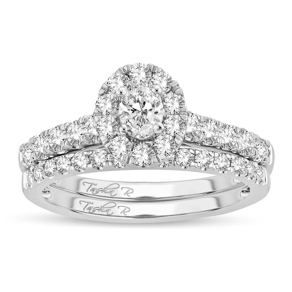 Sparkling 14k White Gold 1CT Lab Diamond Engagement Ring