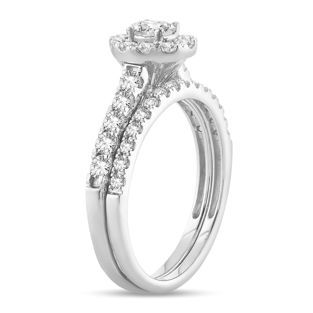 Sparkling 14k White Gold 1CT Lab Diamond Engagement Ring