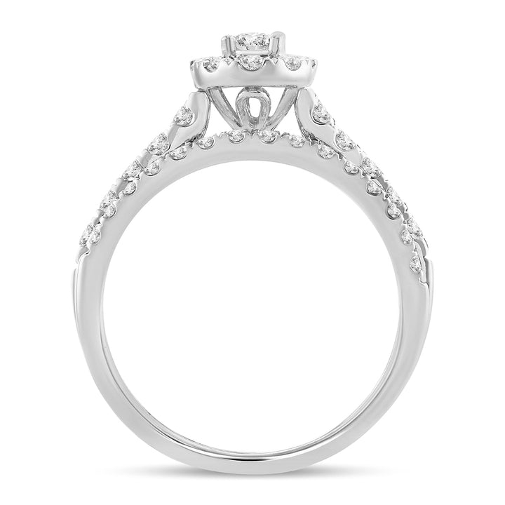Sparkling 14k White Gold 1CT Lab Diamond Engagement Ring