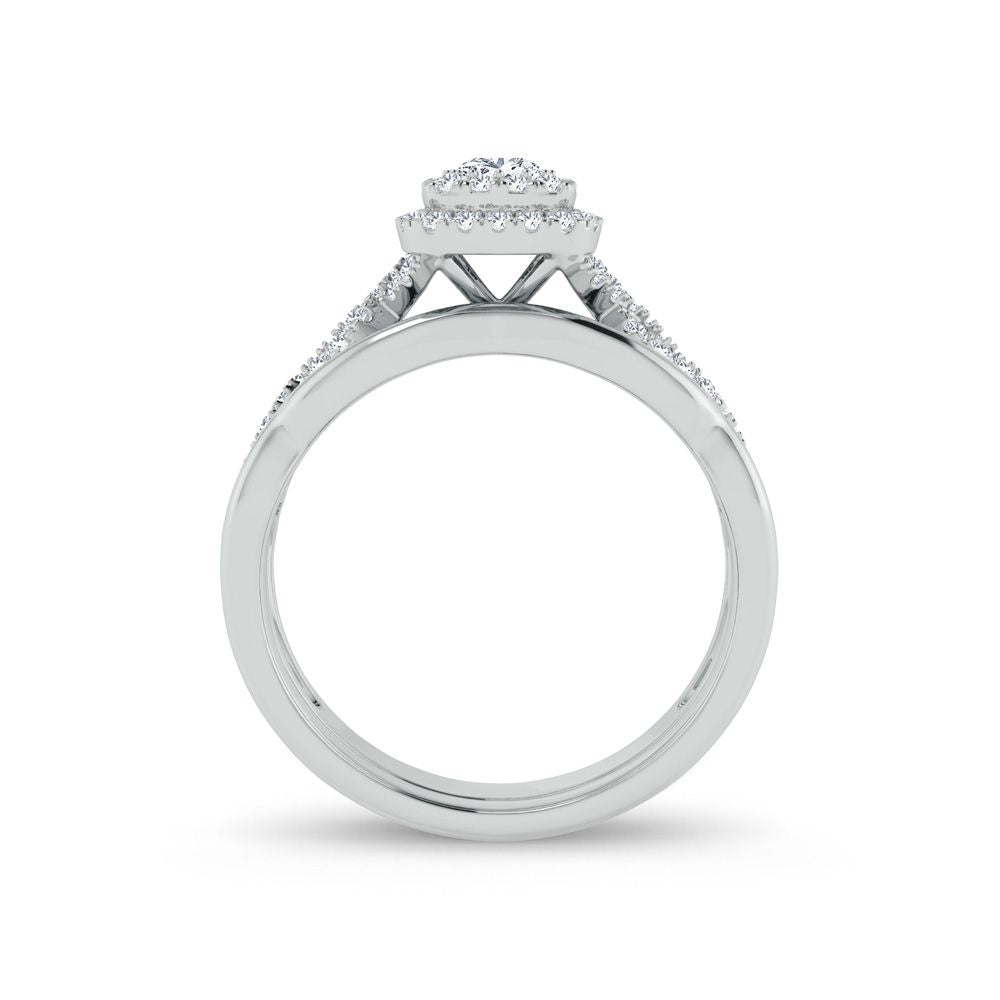 Timeless 14k White Gold Lab Diamond Bridal Ring (0.33ct)