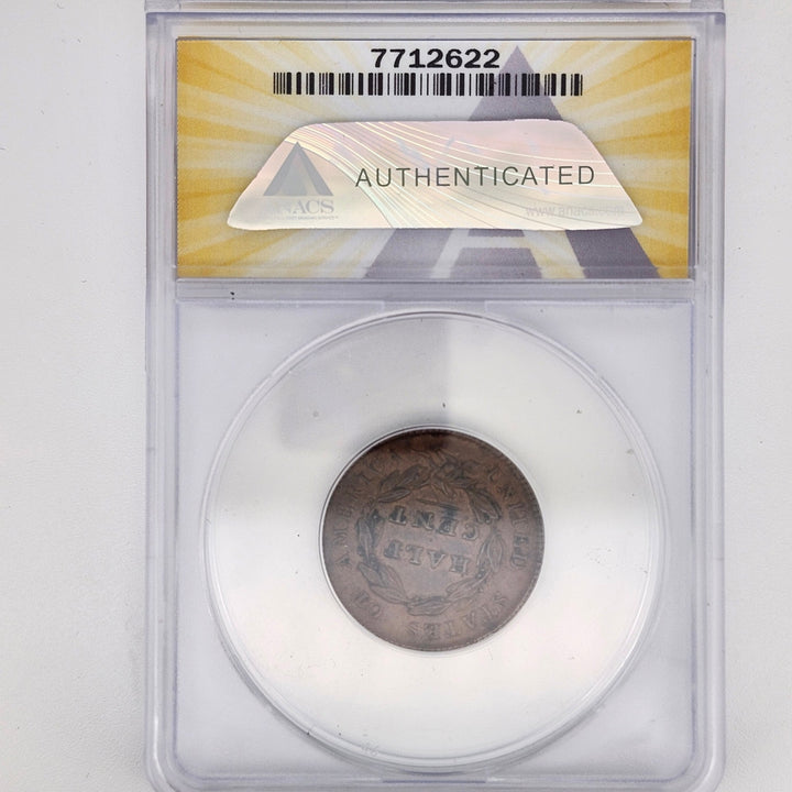 1828 US Classic Head Half Cent- 13 Stars, C-3 Variety ANACS AU 50 Details Coin