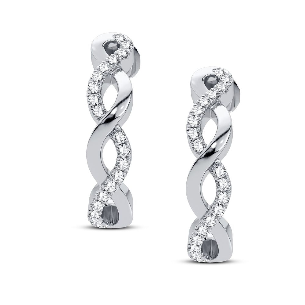 Chic 14k White Gold Diamond Stud Earrings for Women