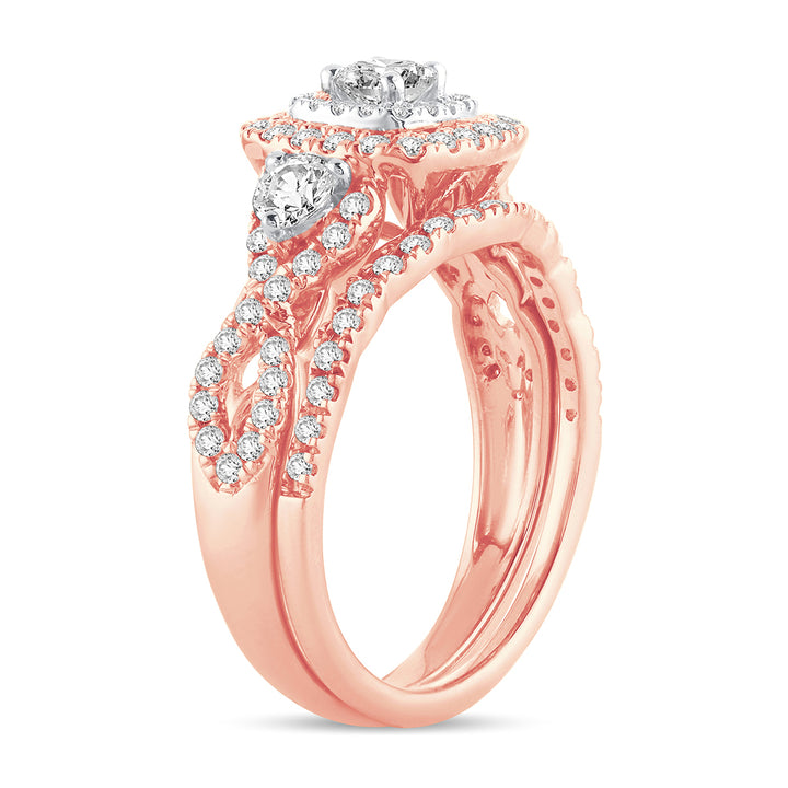 Romantic 14k Rose Gold Lab Diamond Engagement Ring