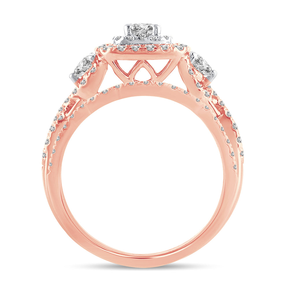 Romantic 14k Rose Gold Lab Diamond Engagement Ring