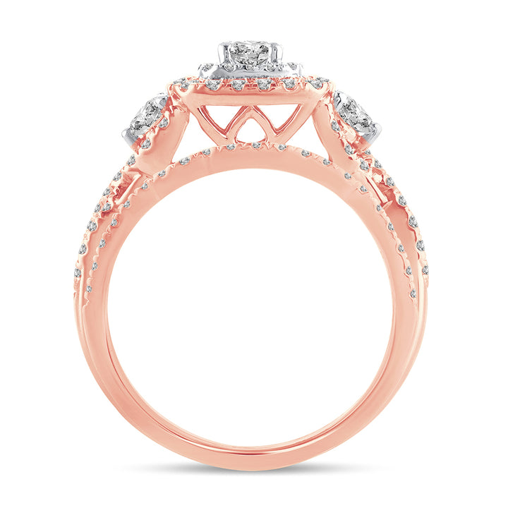 Romantic 14k Rose Gold Lab Diamond Engagement Ring