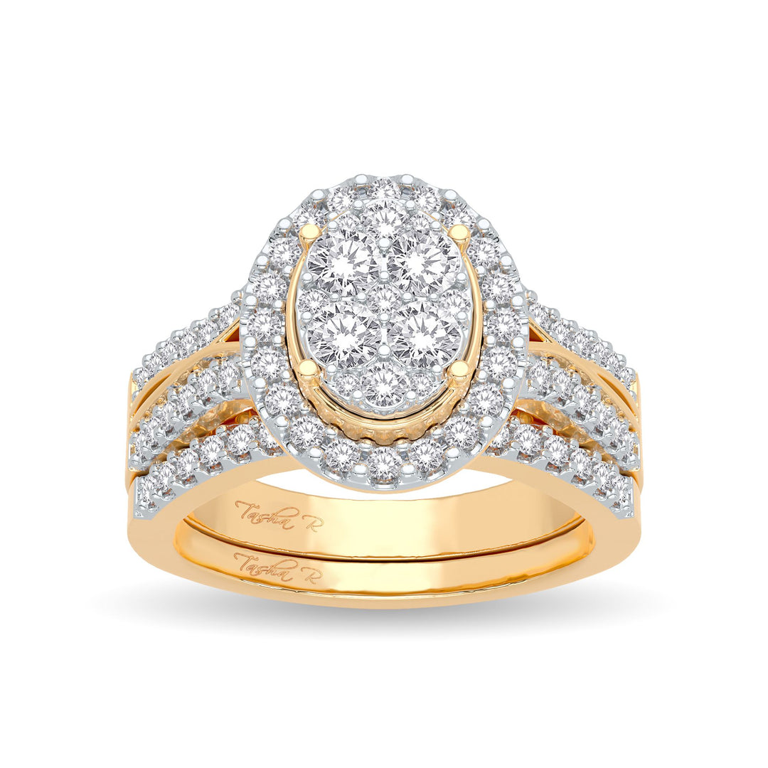 14K Yellow Gold 1.00ct Diamond Bridal Ring