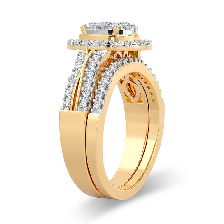 14k Yellow Gold 1ct Lab Diamond Bridal Engagement Ring