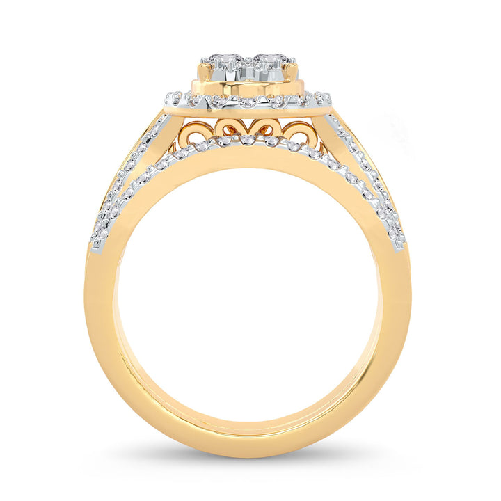 14k Yellow Gold 1ct Lab Diamond Bridal Engagement Ring