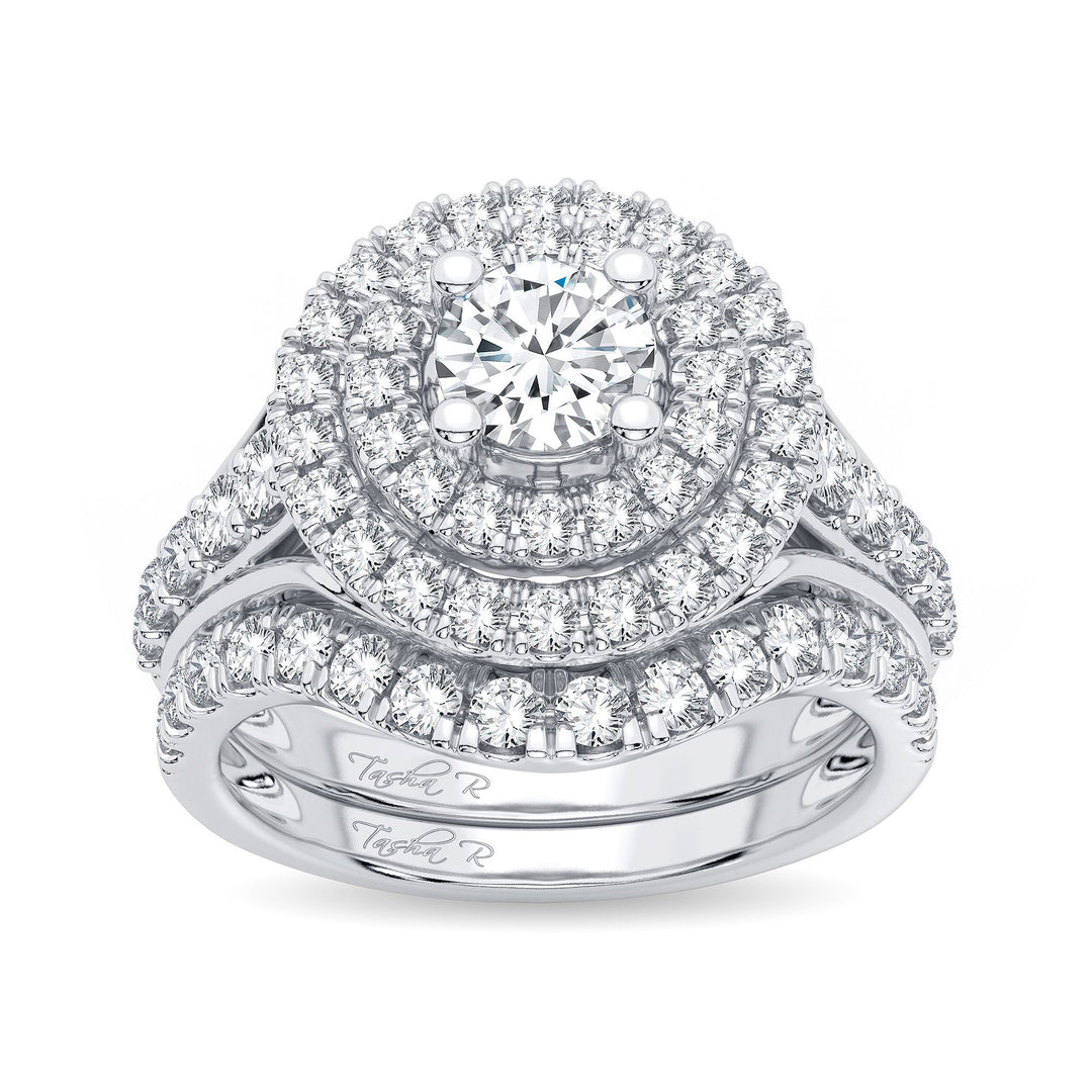 Brilliant 14k White Gold 2ct Lab Diamond Bridal Ring